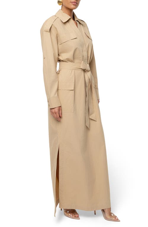 Jluxlabel Harbor Shore Maxi Shirtdress In Animal Print