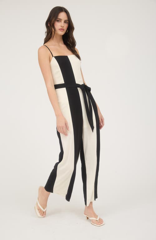 Blu Pepper Colorblock Wide Leg Jumpsuit In Neutral
