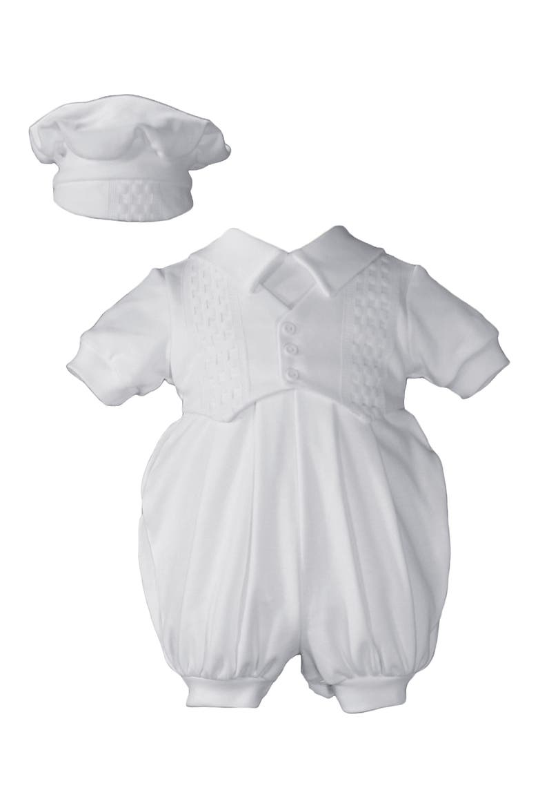 Romper & Hat Set, Main, color, WHITE