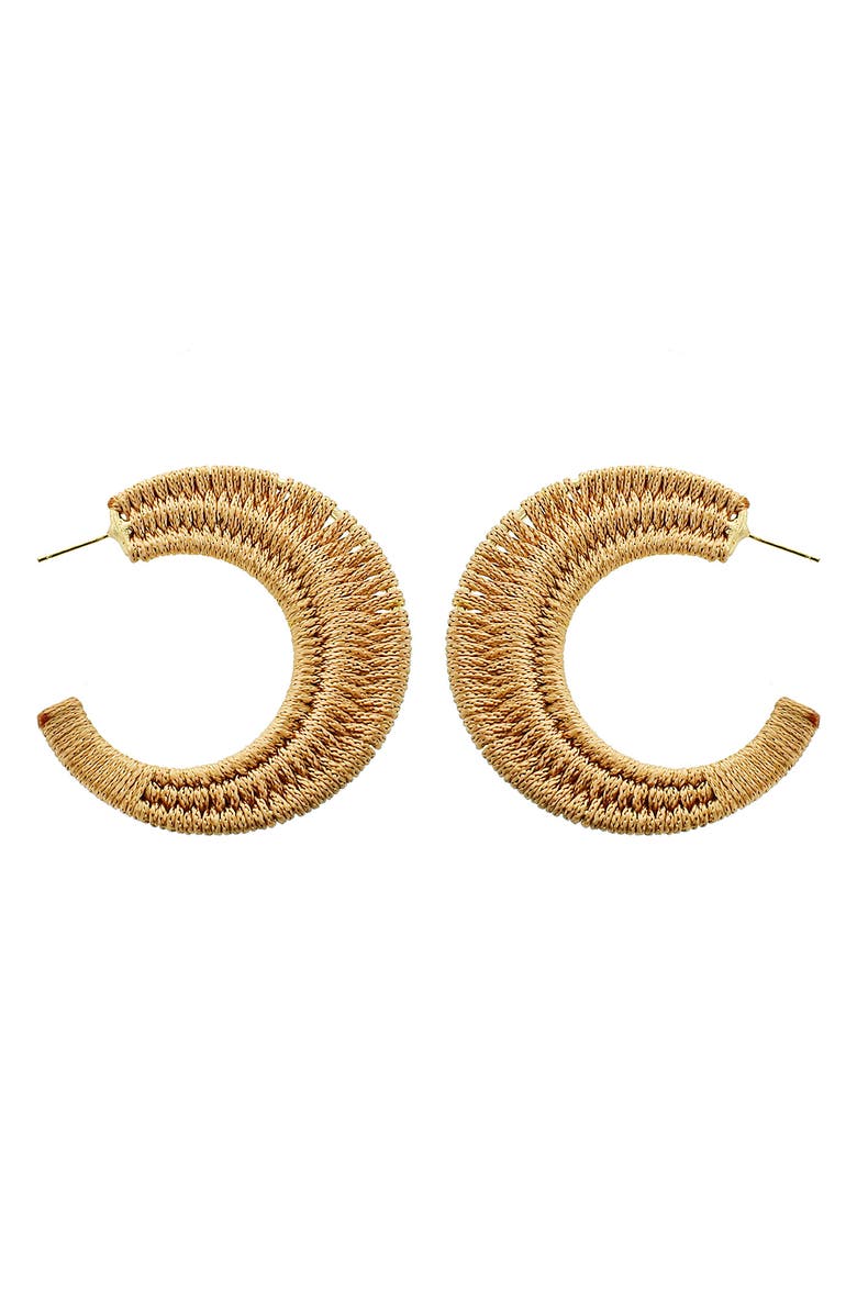 Panacea Thread Wrapped Hoop Earrings, Main, color,