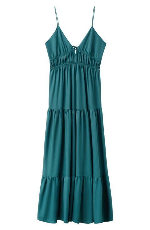 Tassel V-Neck Maxi Dress