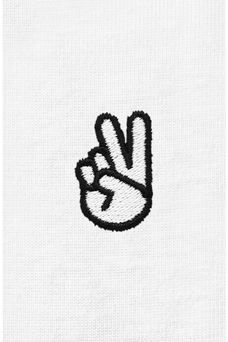 Womens Peace Sign Jersey Relaxed Tee, Alternate, color, White