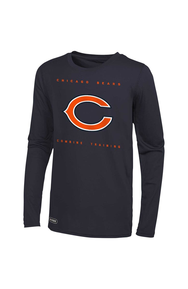 Outerstuff Men's Navy Chicago Bears Side Drill Long Sleeve T-Shirt, Alternate, color, 