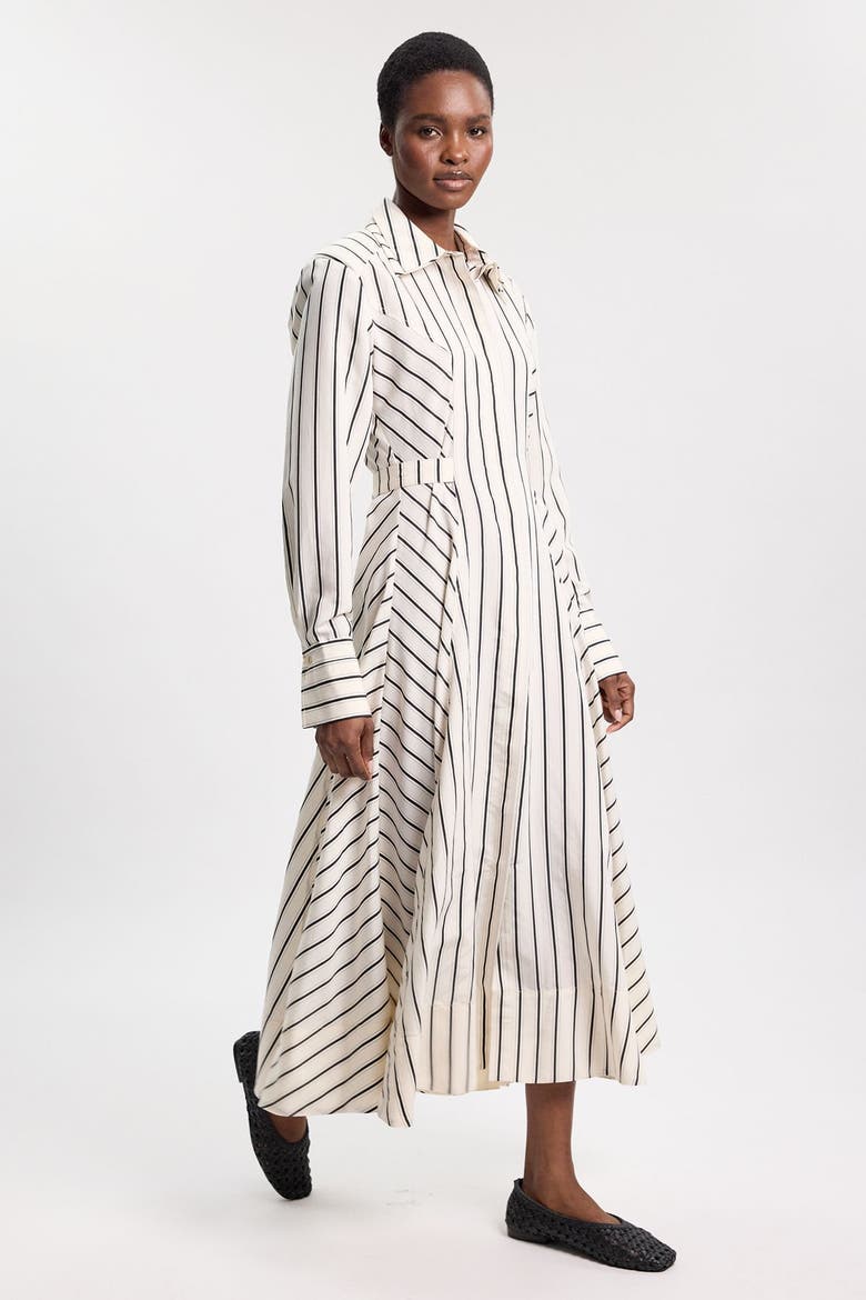 Stripe Midi Dress, Alternate, color, Mono