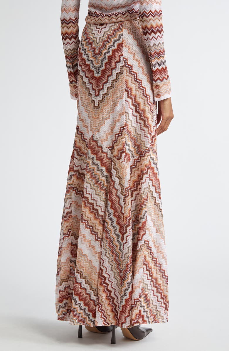 Missoni Metallic Zigzag Maxi Skirt, Alternate, color,