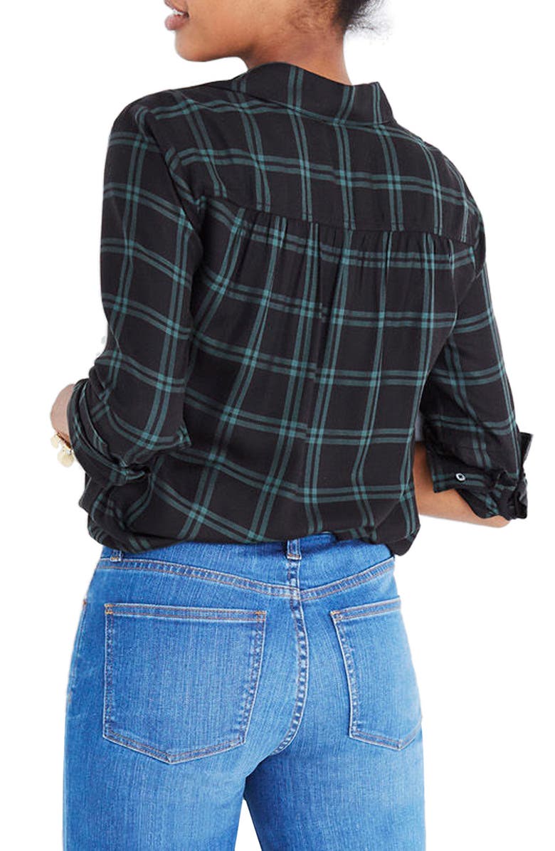 Madewell Plaid Faux Wrap Shirt, Alternate, color, 