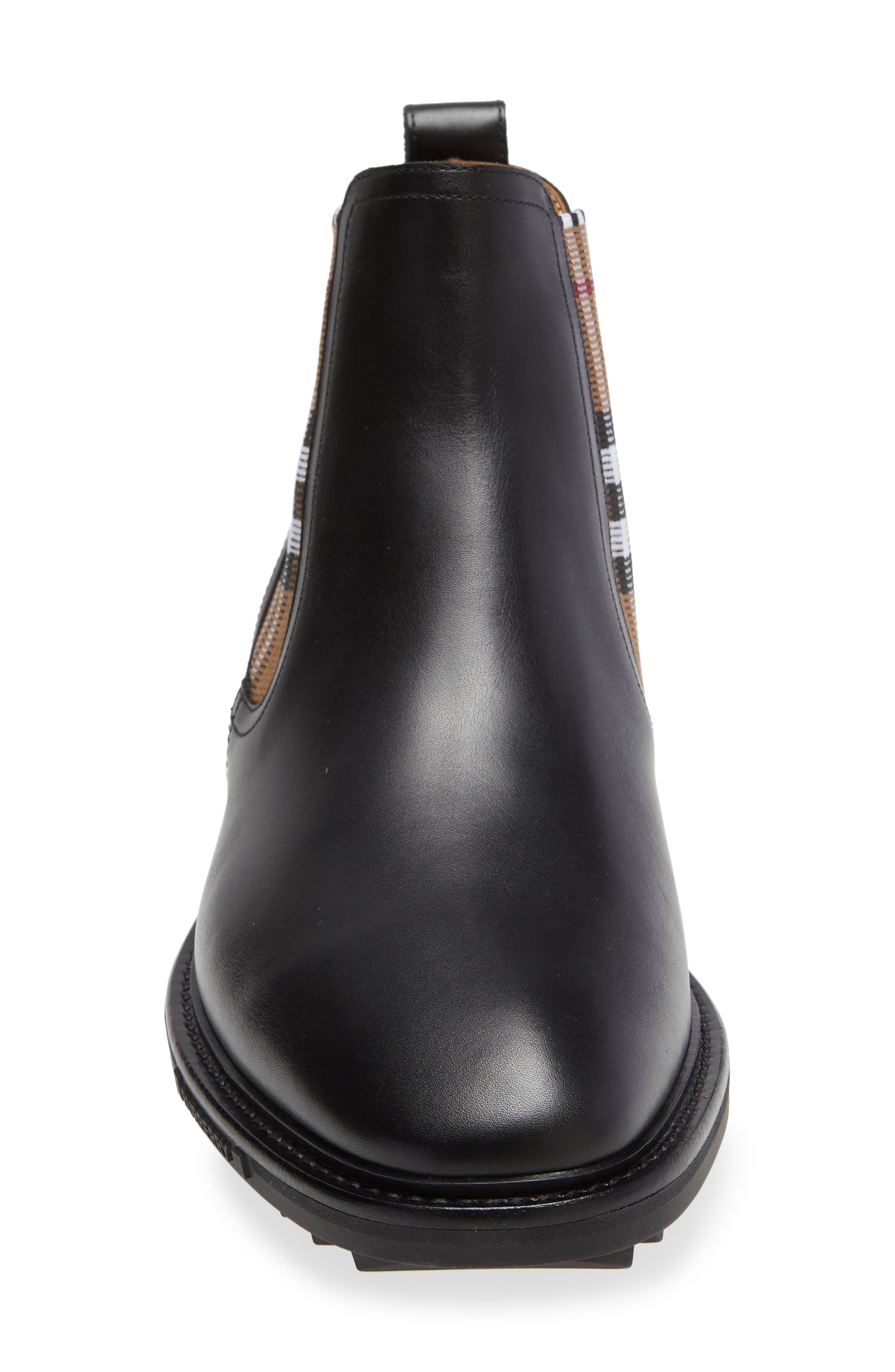 Burberry Allostock Check Chelsea Boot, Alternate, color, Black/ Birch Brown