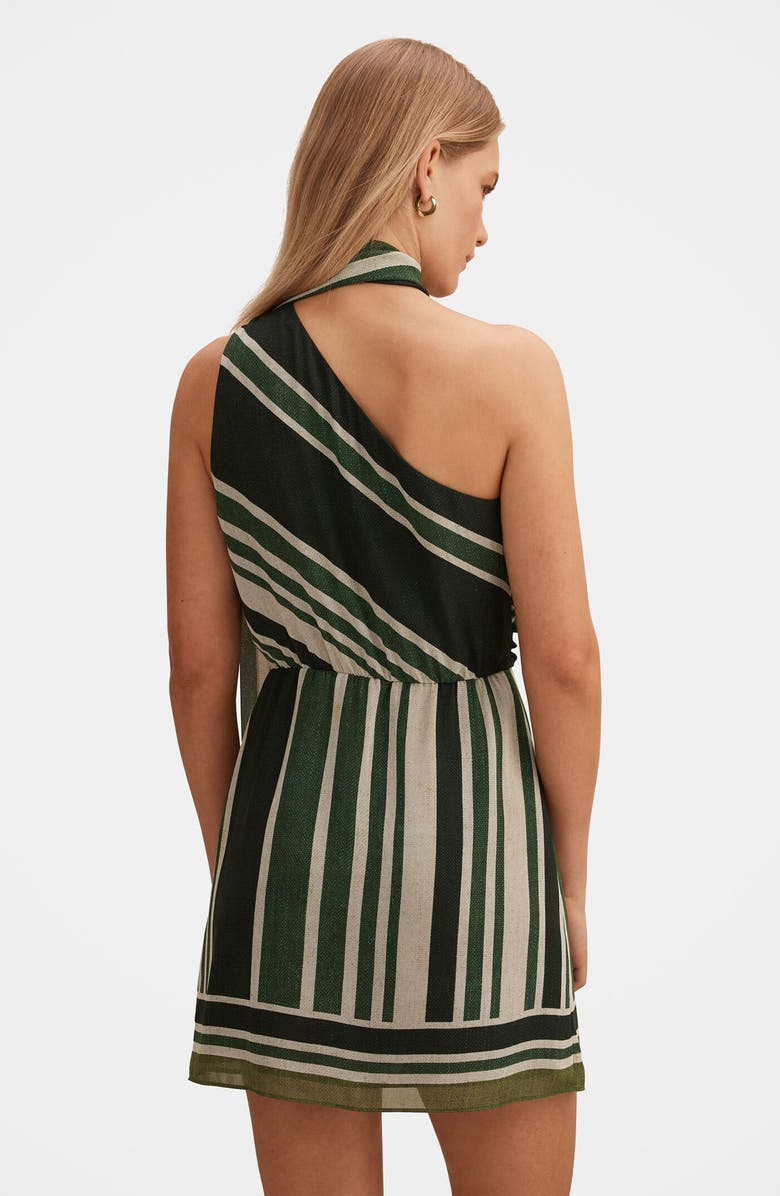 Ever New Trudy One-Shoulder Minidress, Alternate, color, Verde Stripe