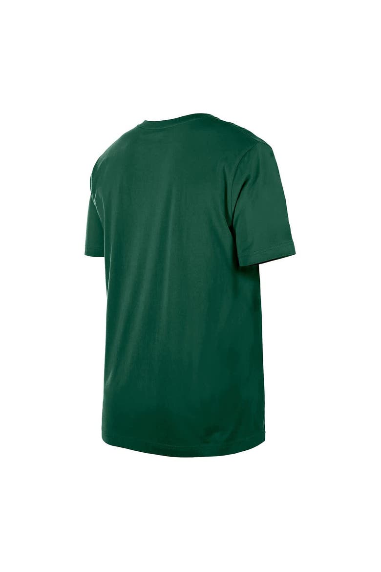 Men's New Era  Hunter Green Milwaukee Bucks Distressed Throwback Vintage Color Pack T-Shirt, Alternate, color, Hunter Green