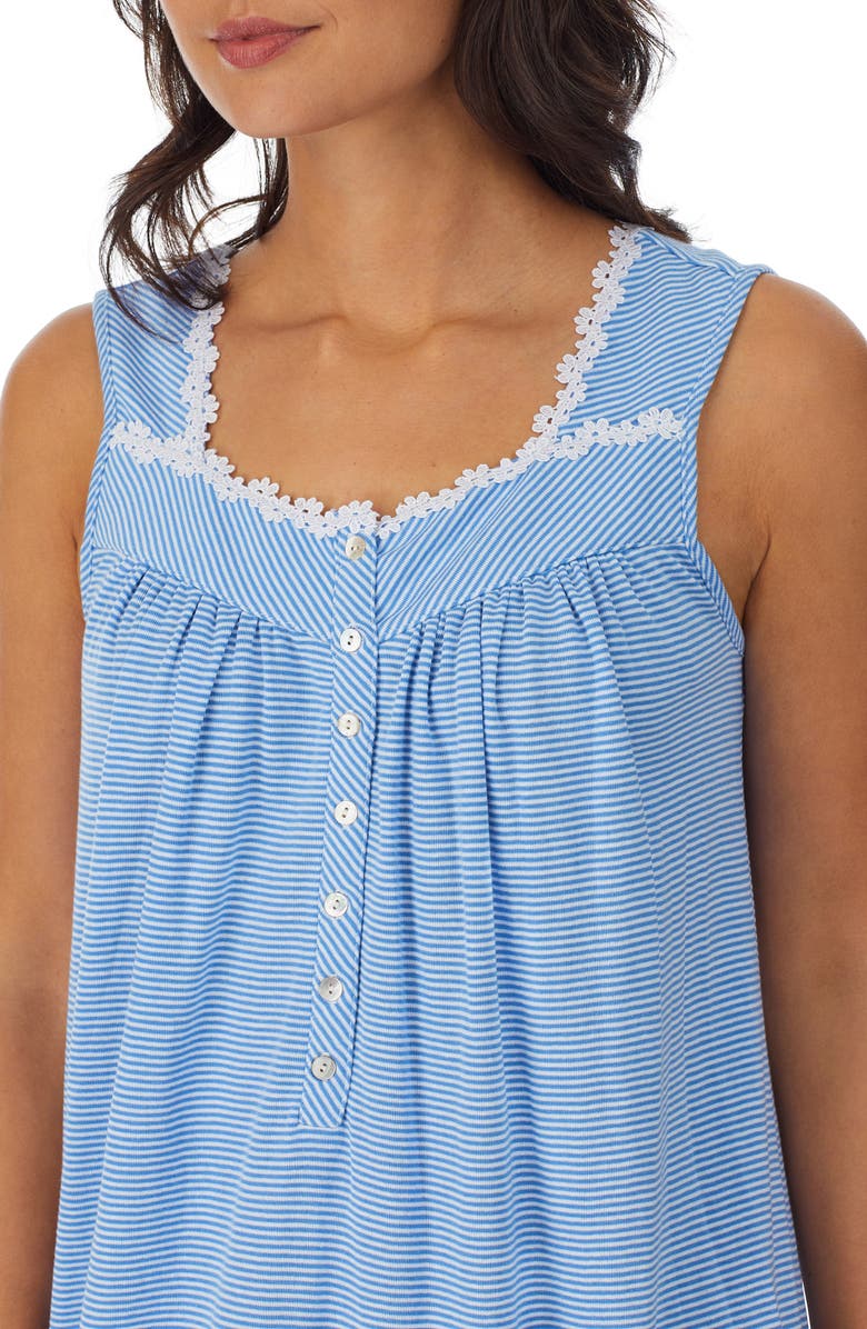 Eileen West Stripe Short Sleeveless Knit Nightgown, Alternate, color, 