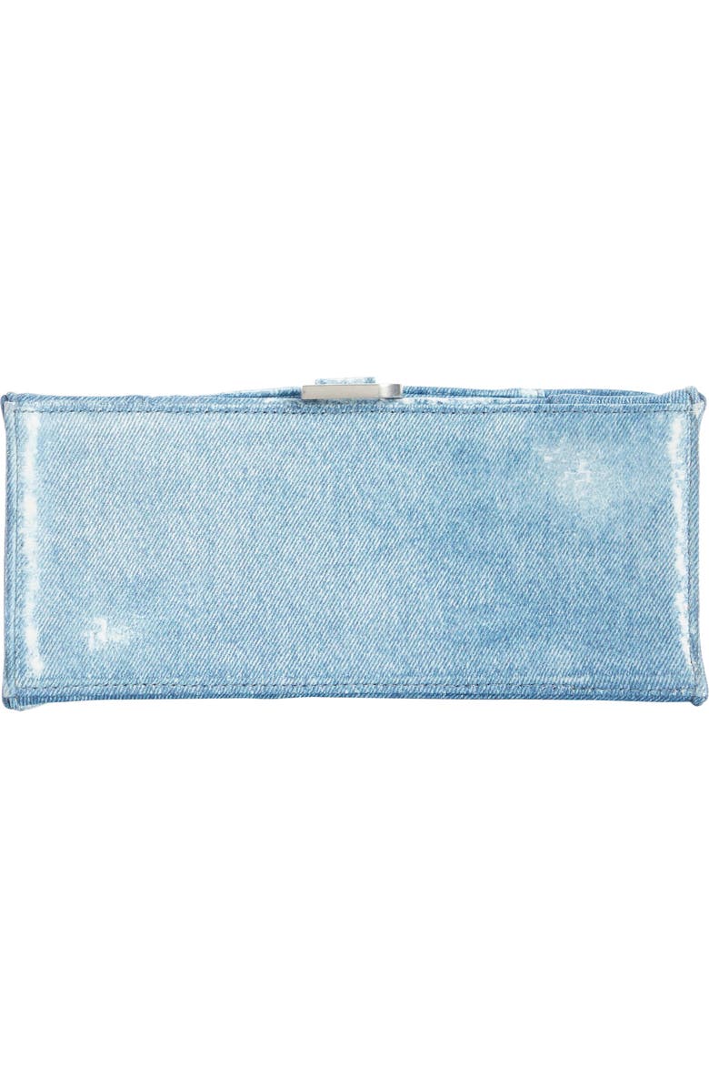 Balenciaga Small Hourglass Denim Print Leather Top Handle Bag, Alternate, color,