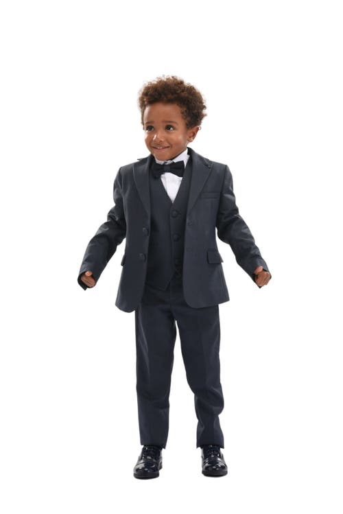 Moustache Peak Lapel Tuxedo In Steel Blue