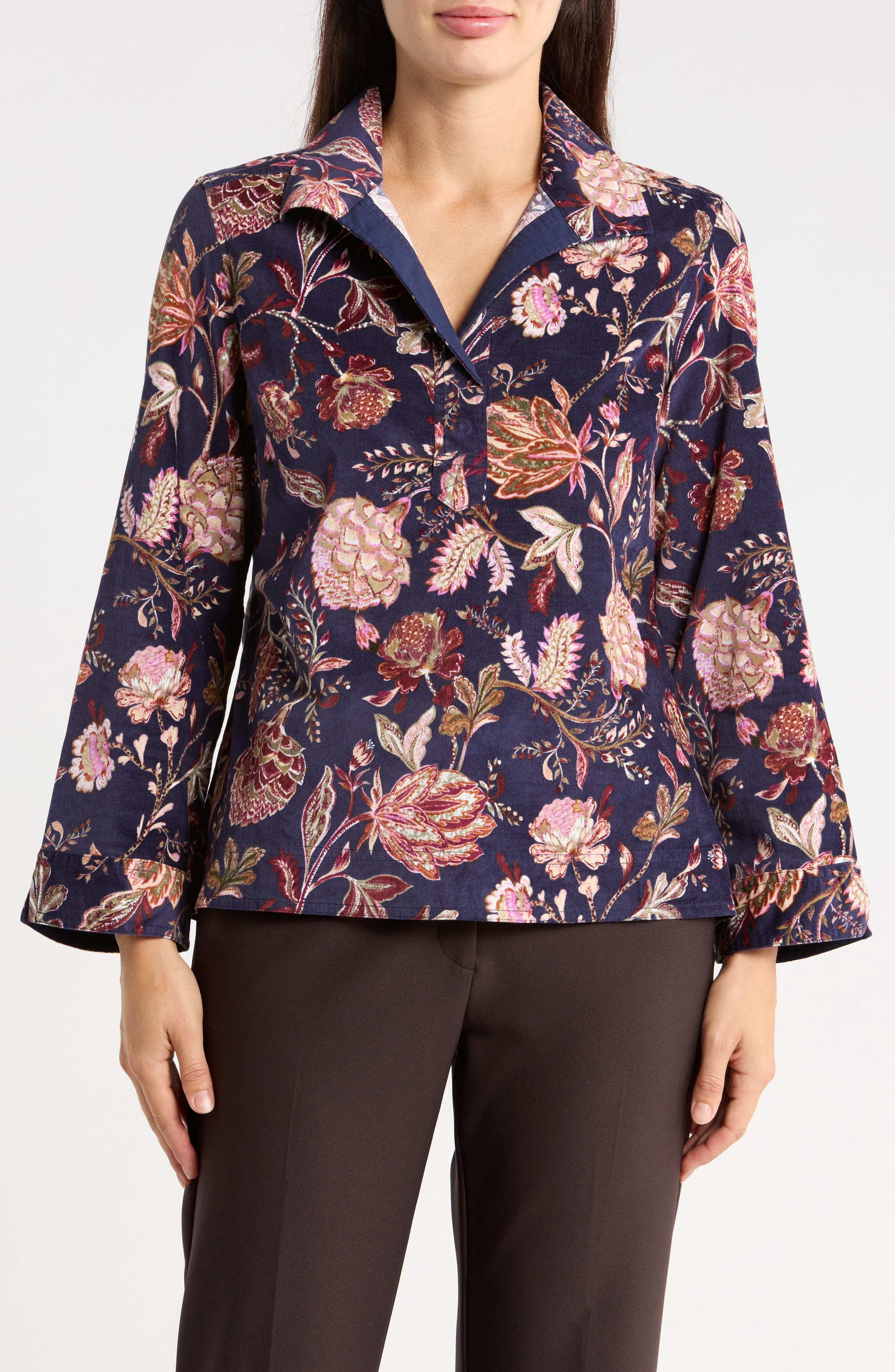 Exquisite Bloom Corduroy Top
