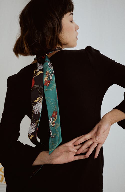 Lost Pattern Dream Hunter Skinny Silk Scarf In Multi