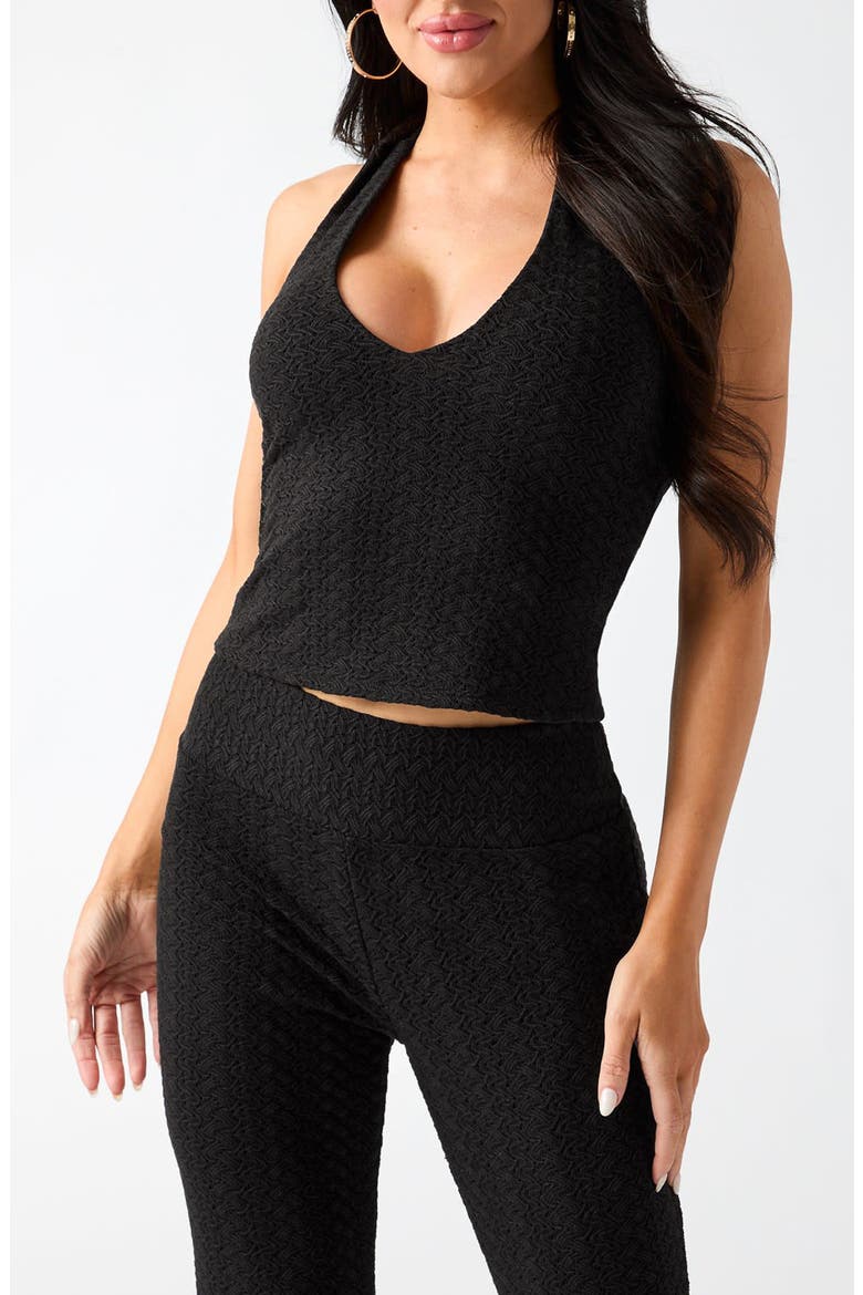 Joey V-Neck Halter Top, Main, color, JET BLACK