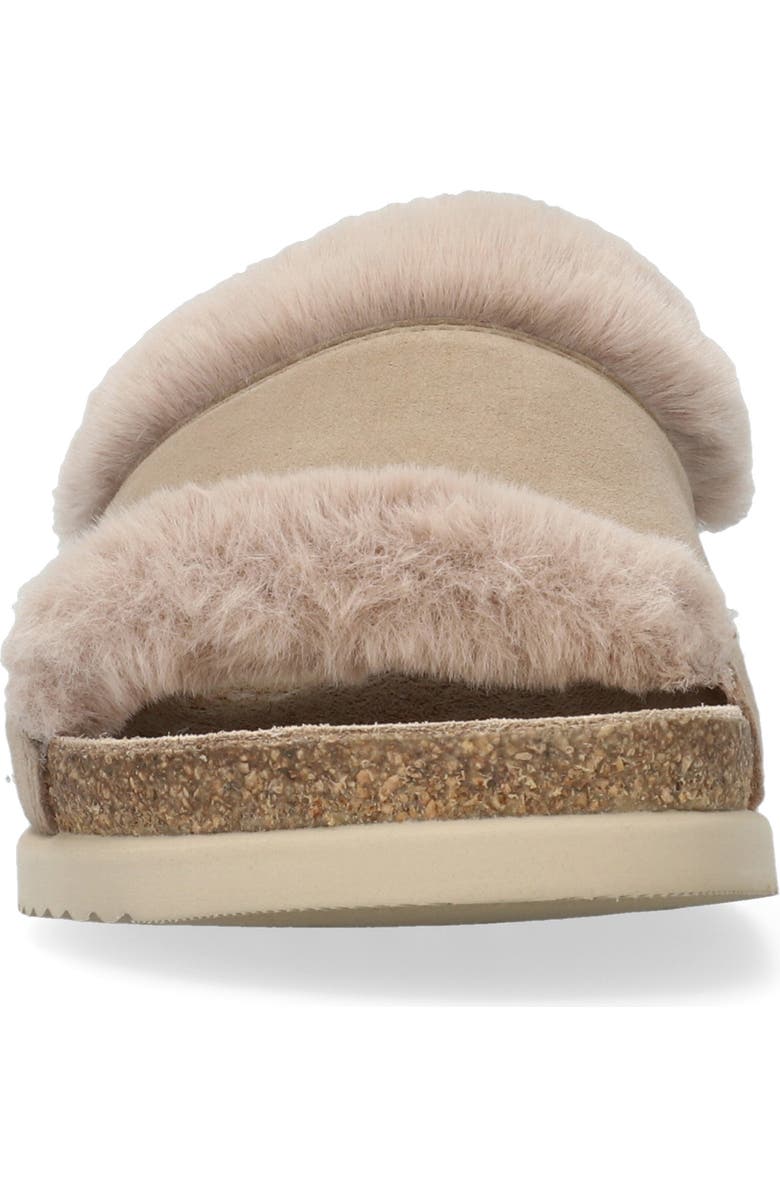 Mephisto Hemeline Faux Fur Slide Sandal, Alternate, color, Light Taupe
