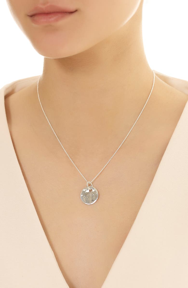 Monica Vinader Hammered Pendant Charm, Alternate, color, Silver