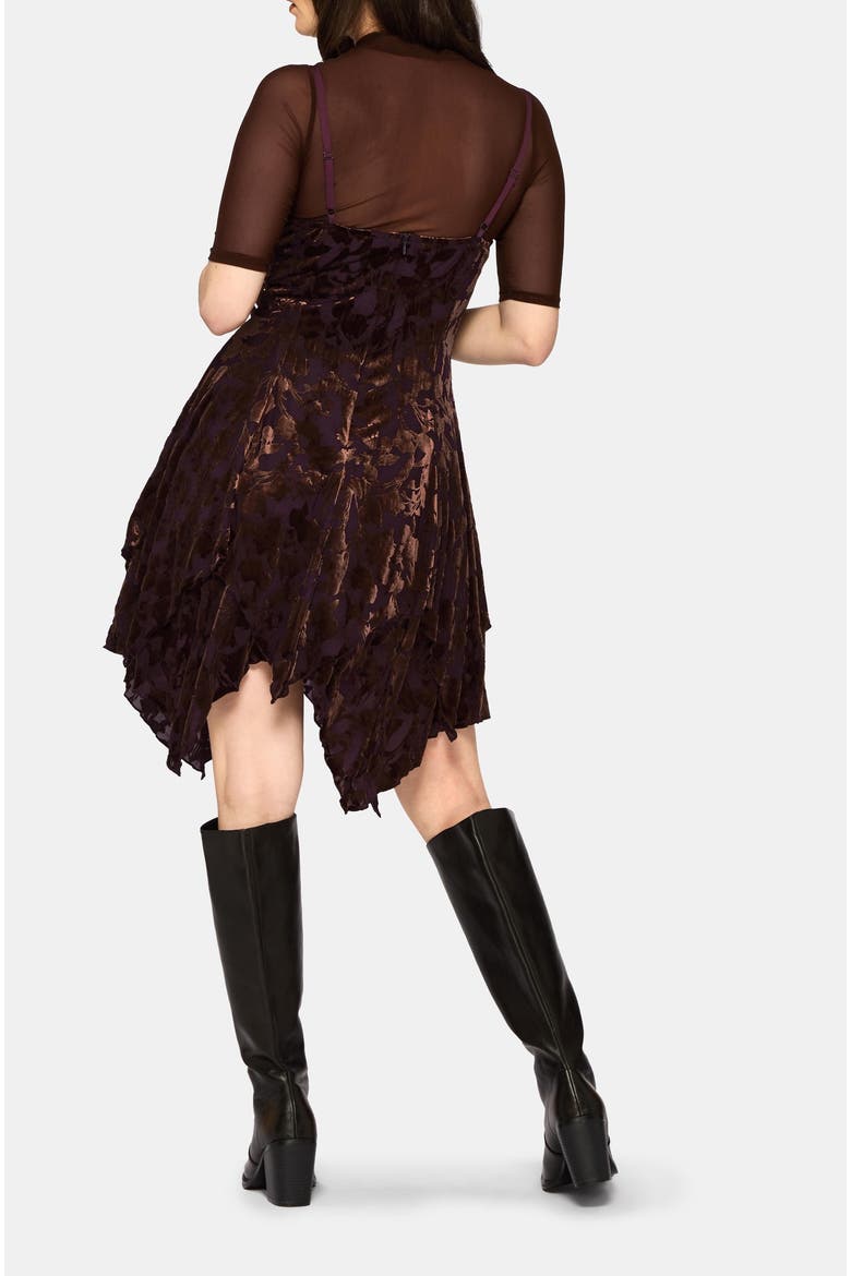 Sienna Devore Hanky Hem Cami Mini Dress, Alternate, color, Purple