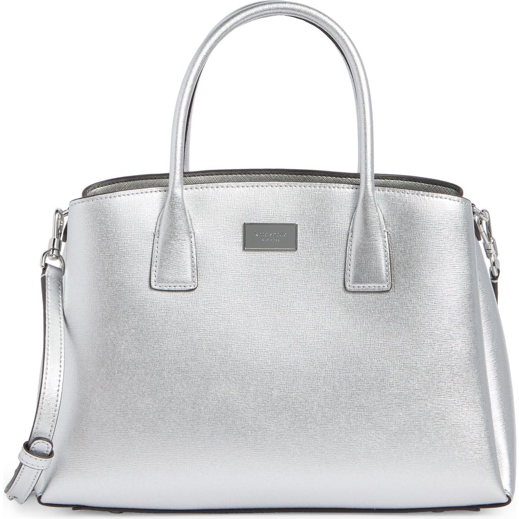 Kate Spade New York Serena Metallic Top Handle Bag In Silver