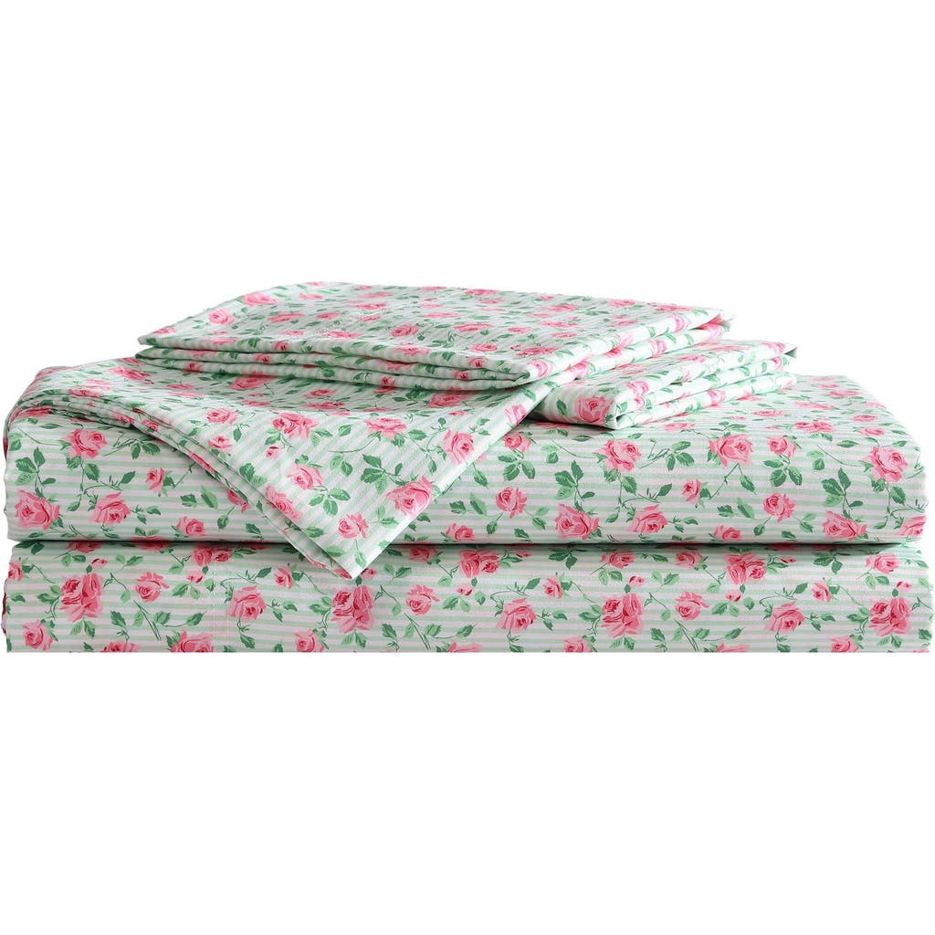 Betsey Johnson Flower Fun Sheet Set In Pastel Green