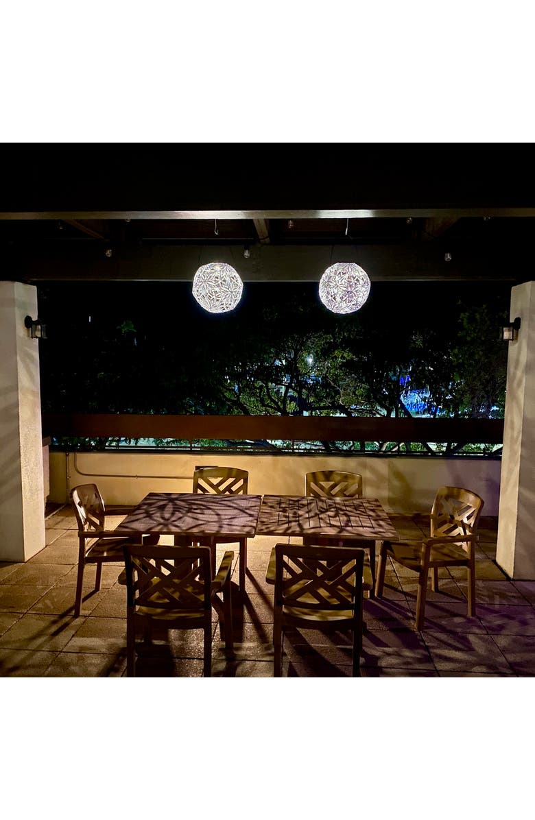 GlowTheory 18" Solar Lotus Light Outdoor Hanging Décor, Alternate, color, Multicolored