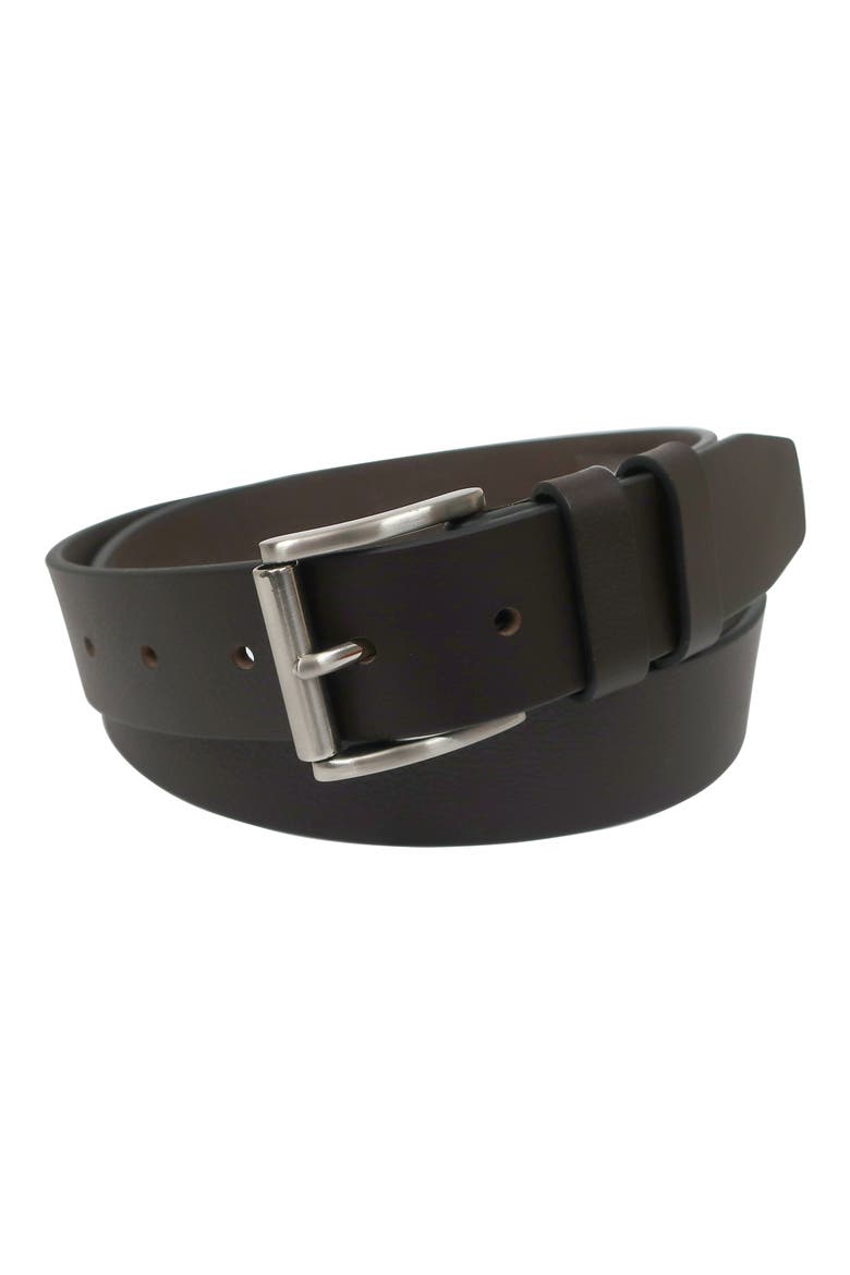Cens Double Keeper Leather Belt, Main, color, BROWN