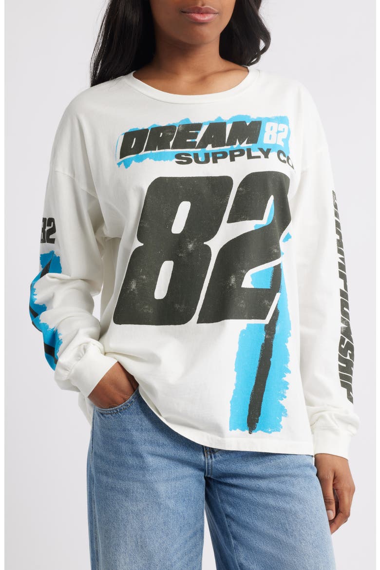 Dream Supply Co. Long Sleeve Cotton Graphic T-Shirt, Main, color, VINTAGE WHITE