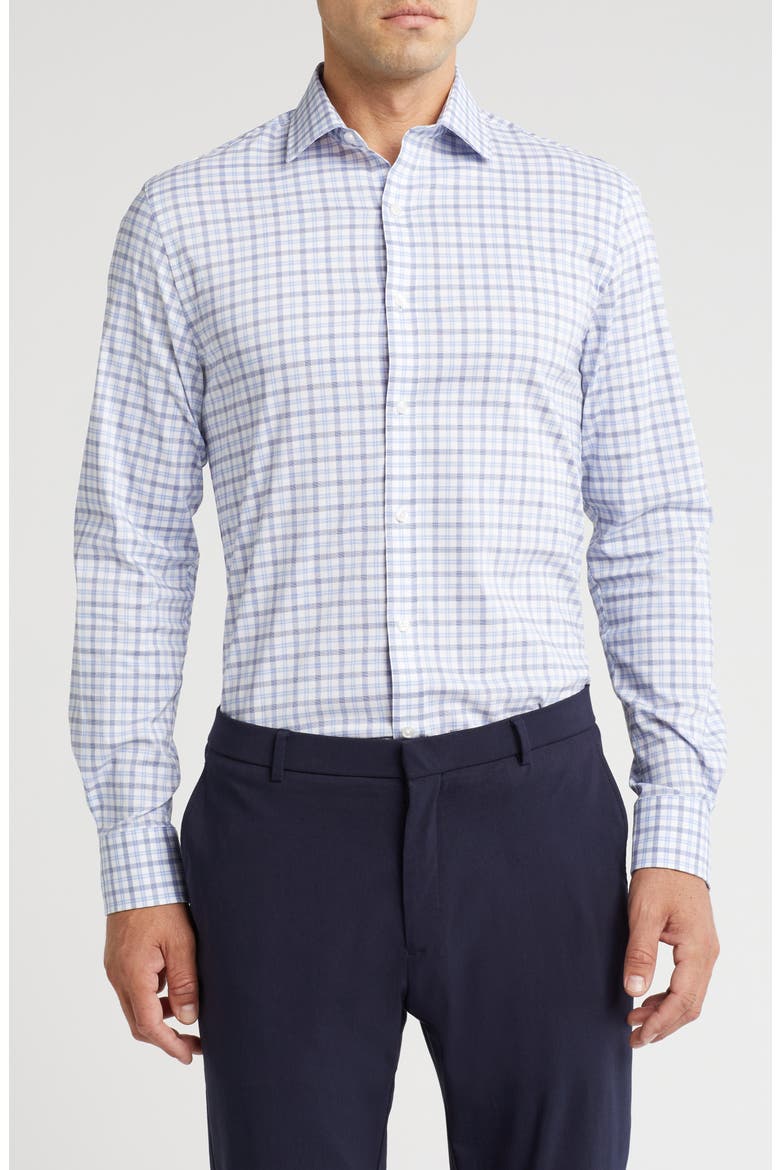 All Season Slim Fit Dress Shirt, Main, color, NAVY MULTI