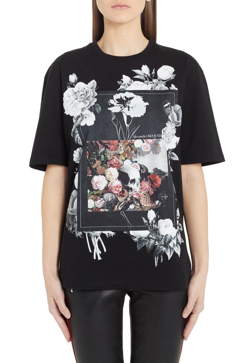 McQueen Alexander McQueen Rose Album Graphic Tee, Main, color, 