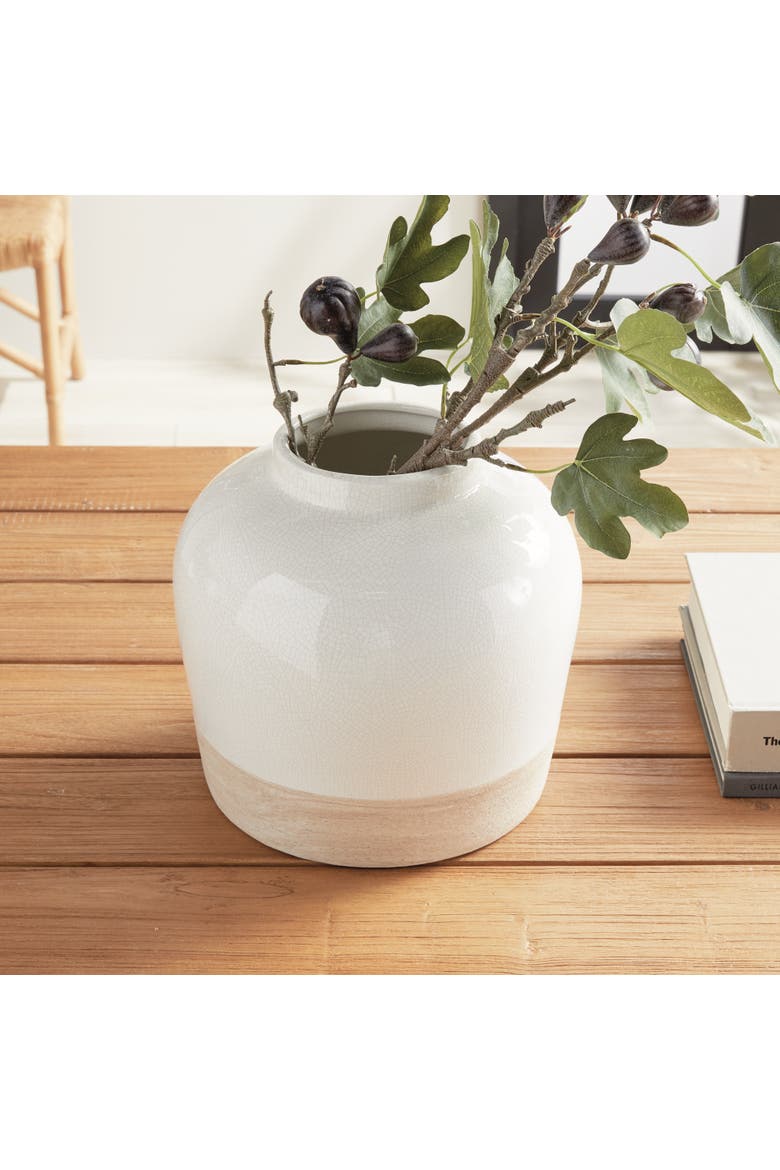 Leona Wide Vase, Alternate, color, Beige