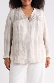 Lafayette 148 New York V-Neck Hidden Closure Silk Top