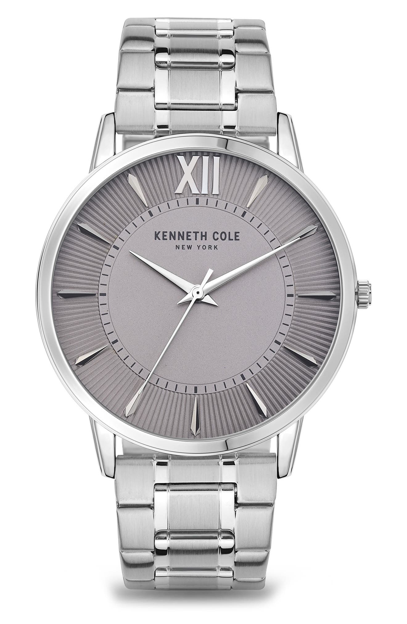 Three Hand Quartz Bracelet Watch, 44mm