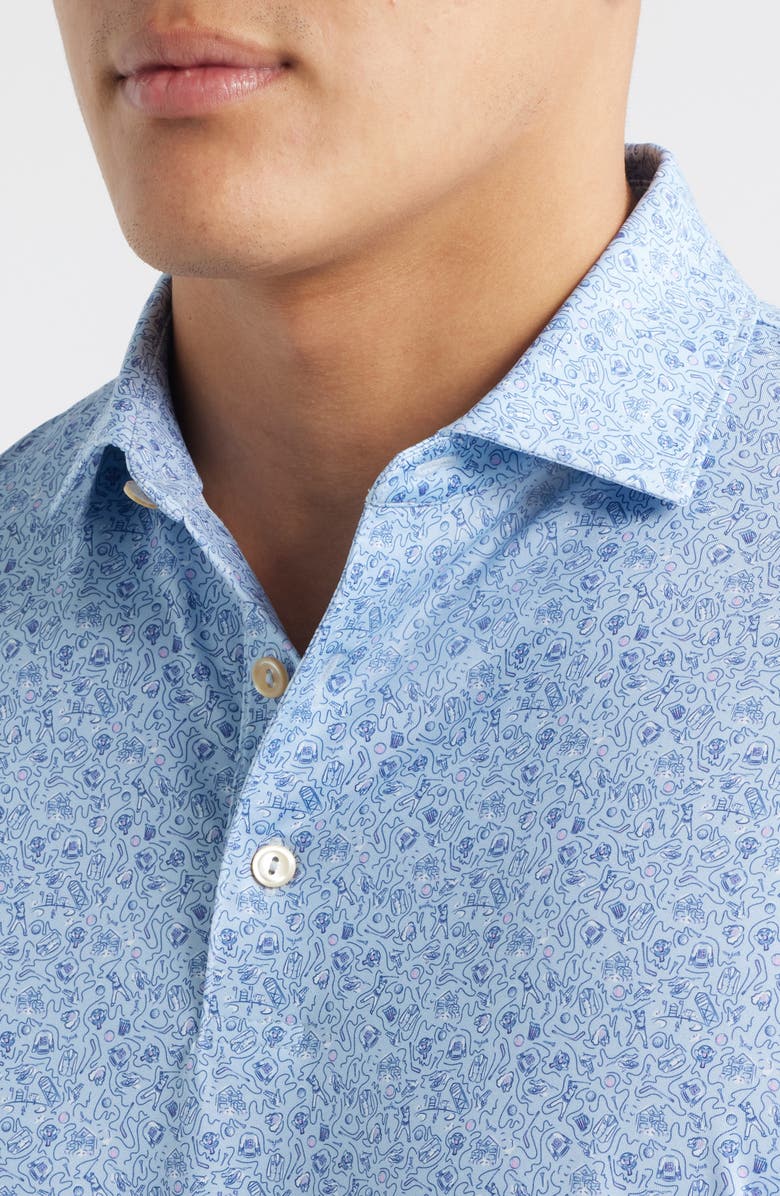 Peter Millar Parker Performance Jersey Polo, Alternate, color, Stream Blue