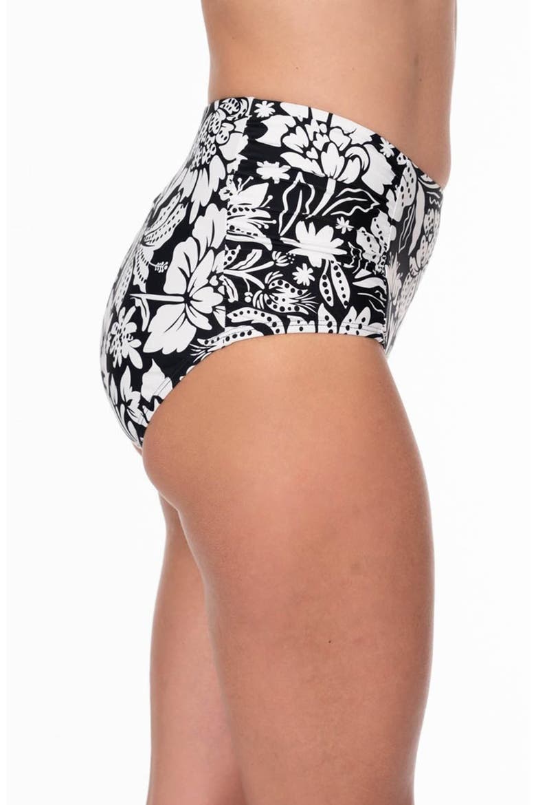 Side Shirred Comfort Core High Waist Bikini Bottoms, Alternate, color, WHITE