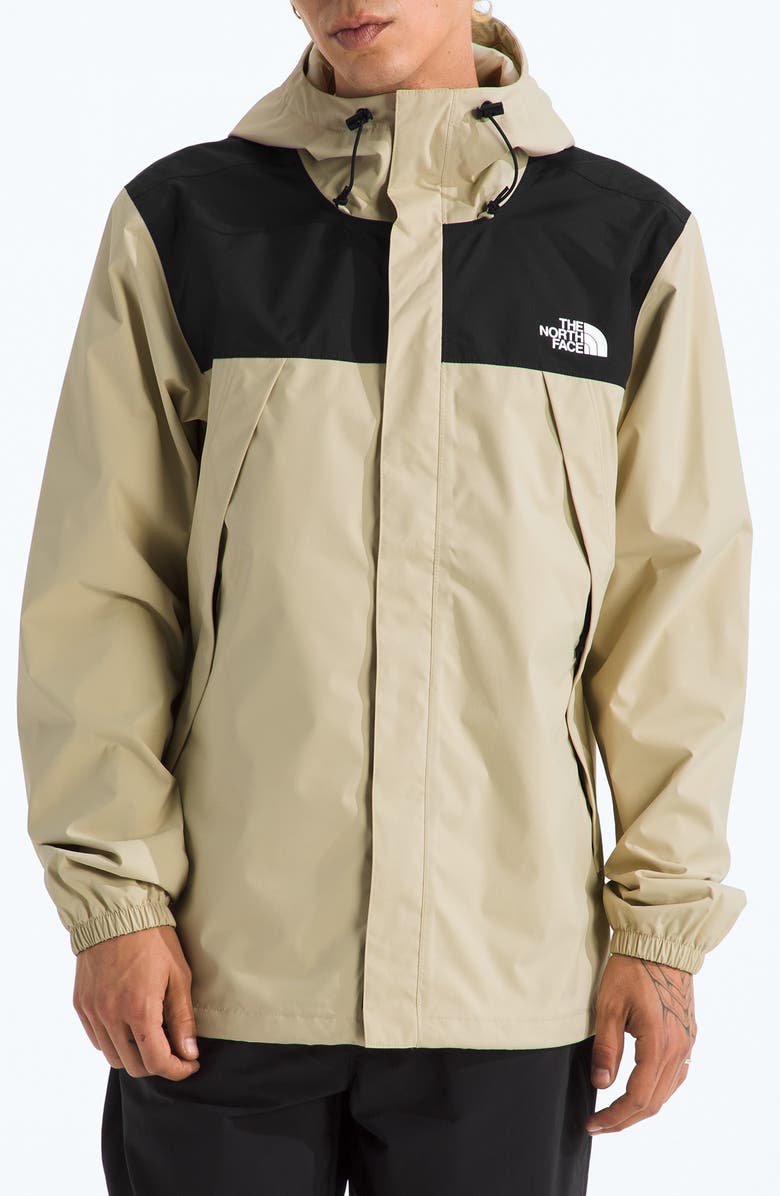 The North Face Antora Waterproof Jacket, Main, color, Desert Stone/ Tnf Black