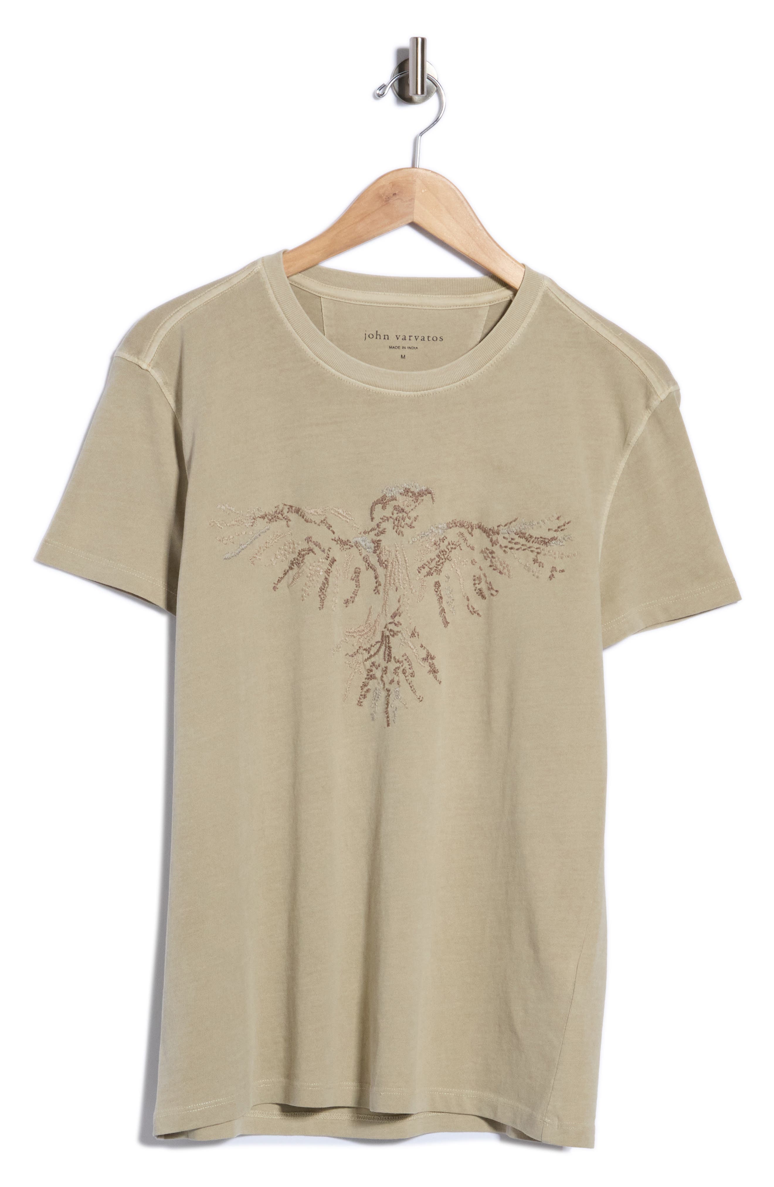 Embroidered Raven Organic Cotton Graphic T-Shirt