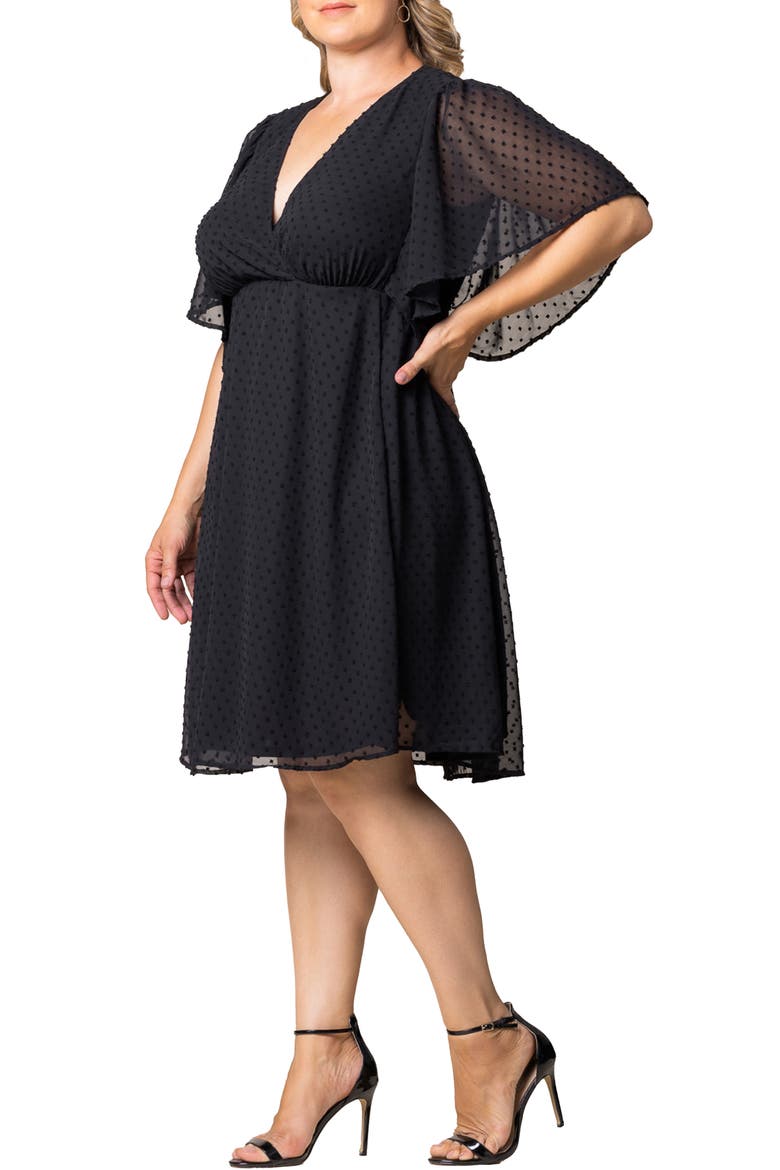 Florence Flutter Sleeve Dress, Alternate, color, ONYX