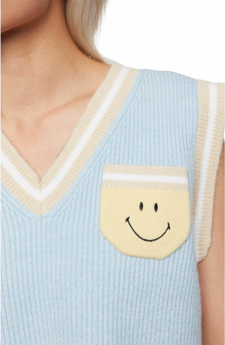 Samii Ryan Smiley<sup>®</sup> Wimbeldon Knit Vest, Alternate, color, Baby Blue