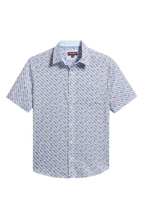Logan Print Short Sleeve Button-Up Shirt