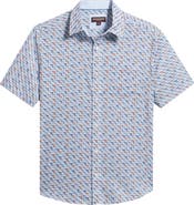 Johnston & Murphy Logan Print Short Sleeve Button-Up Shirt