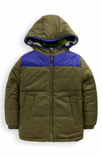 Mini Boden Kids' Quilted Waterproof Reversible Hooded Jacket