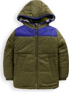 Mini Boden Kids' Quilted Waterproof Reversible Hooded Jacket