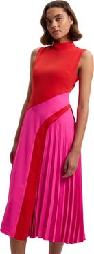 Karen Millen Colour Block High Neck Midi Dress