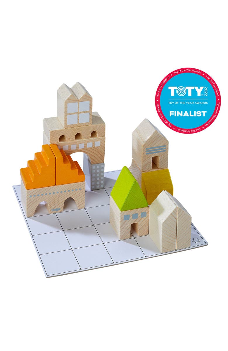 HABA Logical Master Builder Blocks - 26 Blocks with 16 Double Sided Template Cards, Main, color, Multi