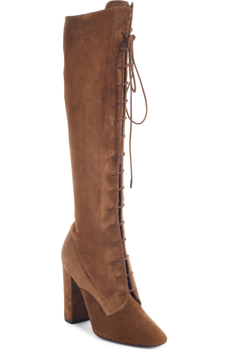 Saint Laurent Laura Over the Knee Lace-Up Boot, Main, color,