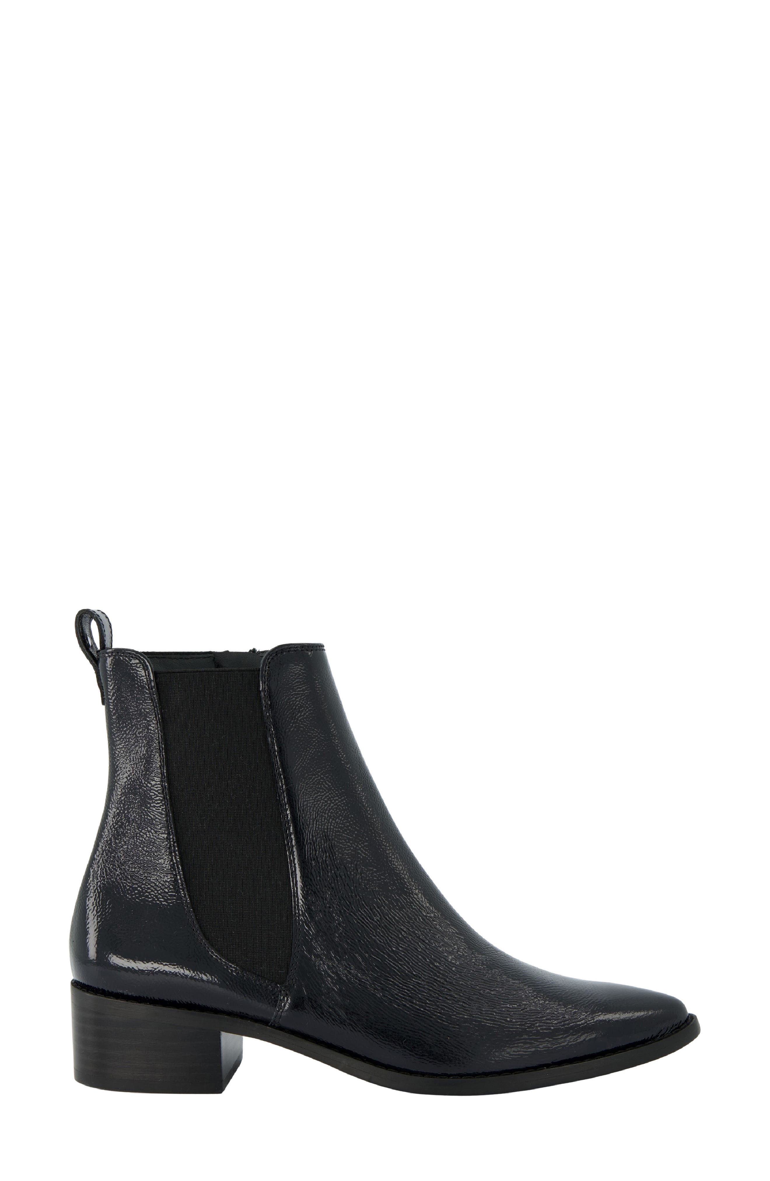 Paul Green Celina Pointed Toe Bootie, Alternate, color, Black Crinkled Patent
