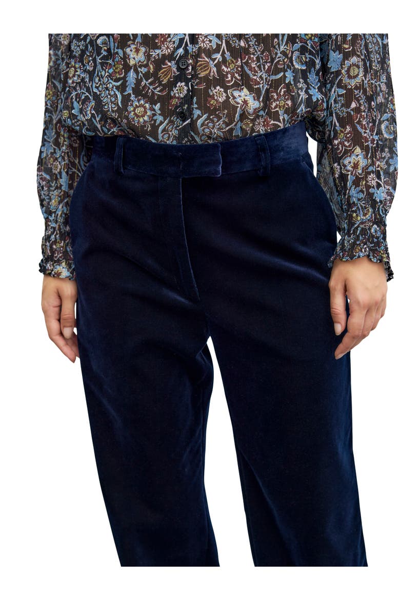 Mya Velvet Wide Leg Pants, Alternate, color, Navy Blue