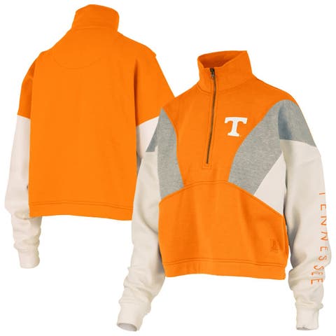 Women's Pressbox  Tennessee Orange Tennessee Volunteers Ferrara Color Block Quarter-Zip Sweatshirt