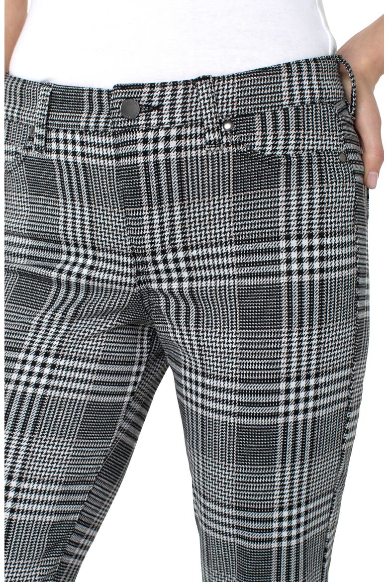 Glen Plaid Slim Fit Ponte Pants, Alternate, color, BK/ WHITE/ BROWN GLEN