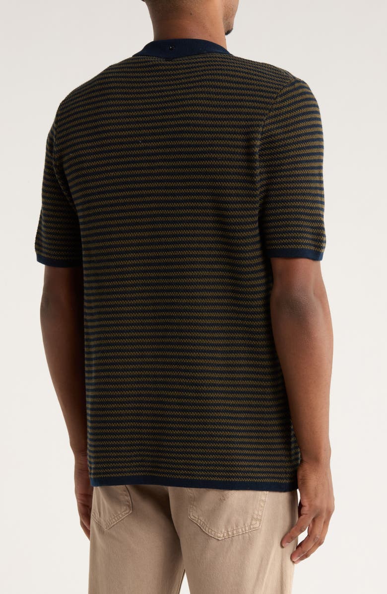 TRUTH Contrast Collar Button-Up Sweater, Alternate, color, Navy/ Olive